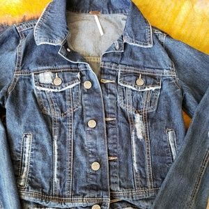 Free People Distressed Jean Jacket